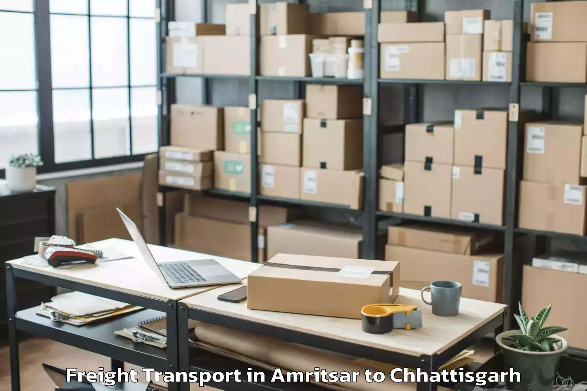 Leading Amritsar to Mungeli Freight Transport Provider